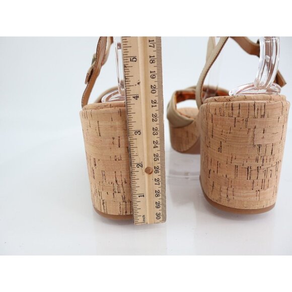Kork-Ease Korks Calda Sandals Women's 11 Tan Beige Platform Chunky Slingback Y2K - Picture 7 of 13